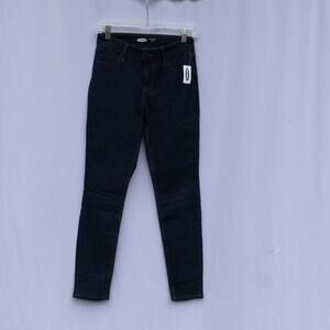 Old Navy Super Skinny Ankle Jeans Mid Rise Dark Wash Size 0 Stretch